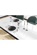 Stół Bella 160 Venatino Dark Mat+Biały Super Print (Hg/Mat)